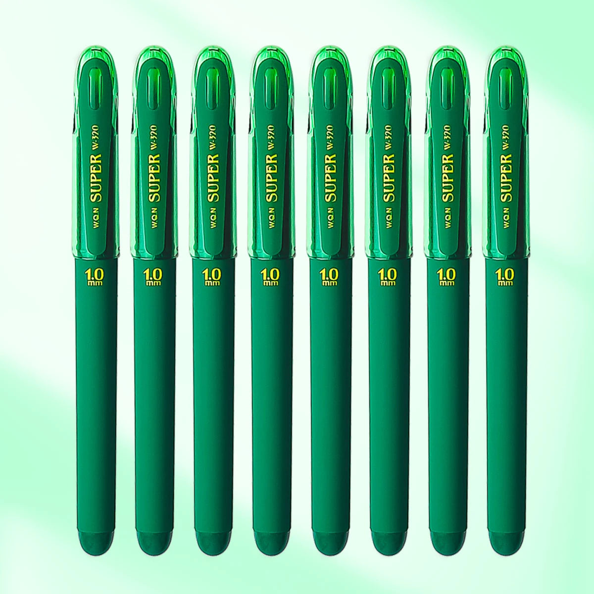 WQN-3/6/12 Frosted Green Ballpoint Pens 1.00mm Large Capacity School Supplies Writing Pens Back To School